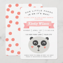 Bebé lindo Panda Bear | Invitación de Baby Shower
