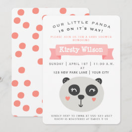 Bebé lindo Panda Bear | Invitación de Baby Shower