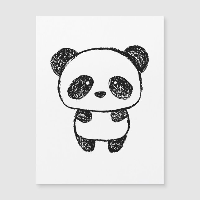 Bebé lindo Panda dibujado en carbón - Amanda Roos (Anverso)