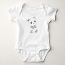 Bebé lindo Panda Ilustracion Bebé Jersey Bodysuit