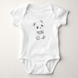 Bebé lindo Panda Ilustracion Bebé Jersey Bodysuit