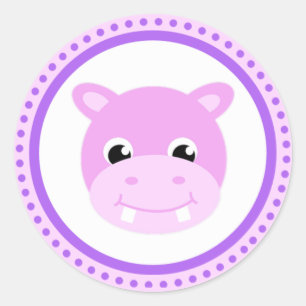Bebé lindo Pegatinas Personalizados de Hippo