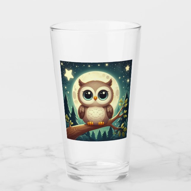 Bebé lindo por la noche con luna (Anverso)