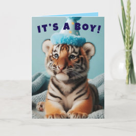 Bebé lindo revelar niño tigre azul bebé