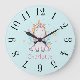 Bebé lindo Unicornio Personalizado Reloj Verde azu