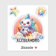 Bebé lindo volando, Pegatina Personalizado.