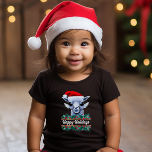 Bebé Llama con camiseta de niño de Santa Hat