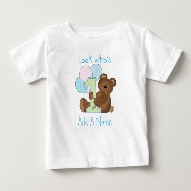 Bebé Los niños miren quién es la camiseta de cumpleaños (Anverso)