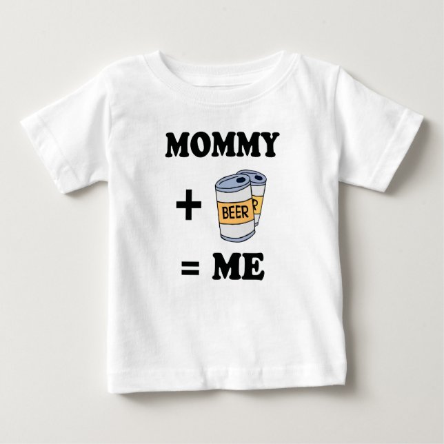 Bebé Mamá más la camiseta de la cerveza (Anverso)