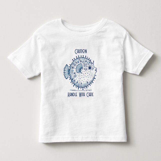Bebé Mano de pez globo con camiseta de niño cuidadoso (Anverso)