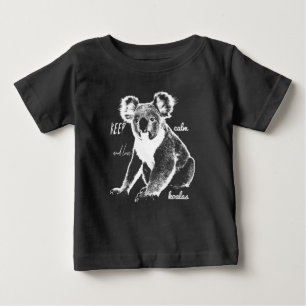 Bebé Mantengan la calma y amen la camiseta de Koalas Ba