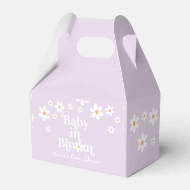 Bebé margarita en caja de favores Baby Shower retr (Front Side)