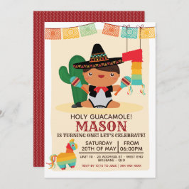 Bebé Mariachi Santa Guacamole Invitación de un año