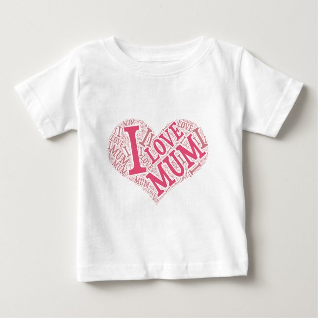 Bebé Me encanta la camiseta de Mamá infantil vertical (Anverso)