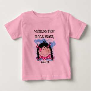 Bebé Mejor camiseta de la hermana pequeña con el pelo n