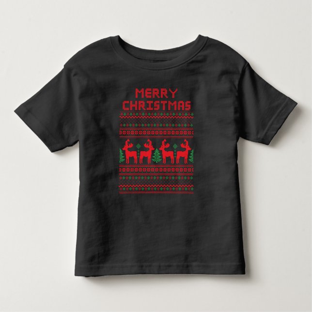 Bebé MERRY CHRISTMAS PIXEL ESTILO DE ARTE Camiseta (Anverso)
