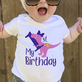 Bebé Mi camiseta de dinosaurio para niña en su 1er cump