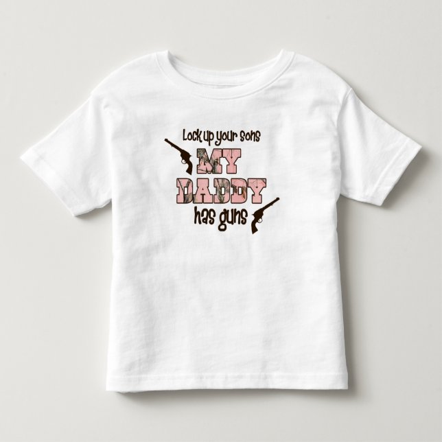 Bebé Mi papá tiene una camiseta de arma (Anverso)