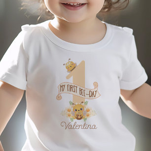 Bebé "Mi Primer Día de Abejas" Camiseta Linda para Cump