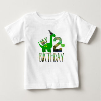 Bebé Mi segunda camiseta de cumpleaños Fiesta de dinosa