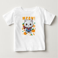 "¡Miau!" Camiseta de gato superheroico adorable pa
