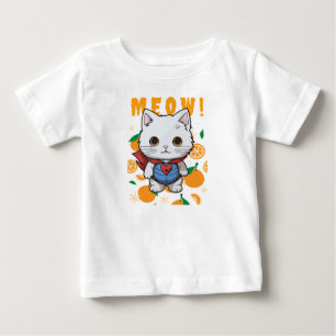 Bebé "¡Miau!" Camiseta de gato superheroico adorable pa