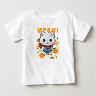 Bebé "¡Miau!" Camiseta de gato superheroico adorable pa