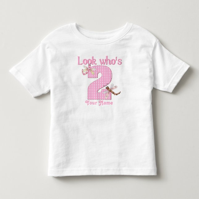 Bebé Mira quién es la camiseta de la libélula de cumple (Anverso)