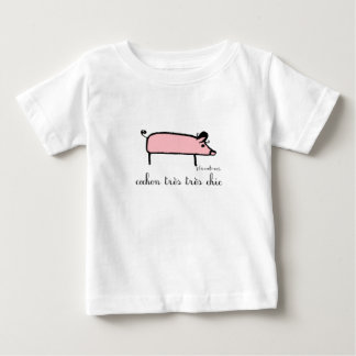 Bebé moda de los tres del cochon, camiseta infantil