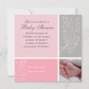 Bébé Modern Swirl n Dot - Invitación a la ducha pa