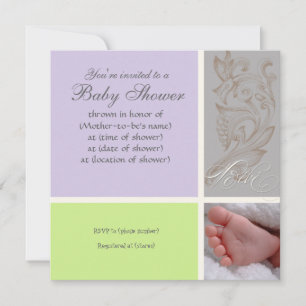 Bébé Modern Swirl n Dot - Invitación a la ducha pa