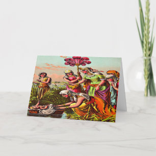 Bebé Moisés en la tarjeta de saludo del río 2