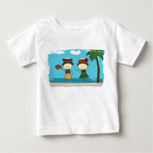 Bebé Monos que disfrutan de vacaciones en camiseta del