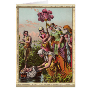 Bebé Moses en una pintura de la cesta