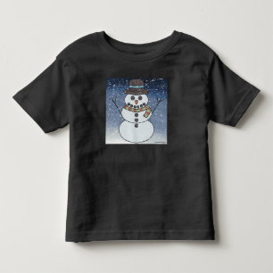 Bebé Muñeco de nieve con fondo (vívido) - Camiseta para