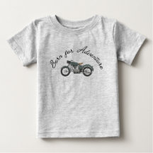 Nacido para aventura: camiseta con tema de motocic