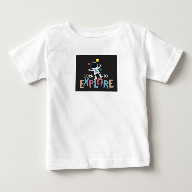 Bebé Nacido para Explorar  I  Camiseta de Aventura de A (Anverso)