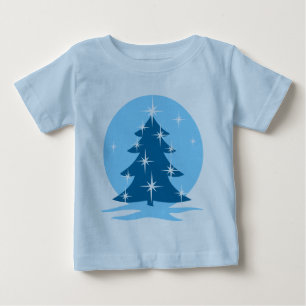 Bebé Navidades azules Camiseta de la camiseta navideña 