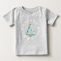 Navidades blancos, camiseta con galleta de pan de