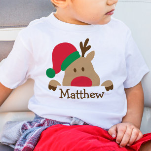 Bebé Navidades Camiseta Personalizada Infantil de reno