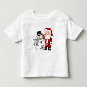 Bebé Navidades Santa y camiseta de muñeco de nieve
