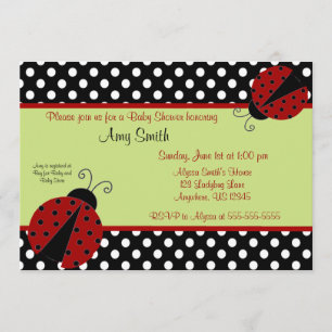 Bebé negro del punto de la mariquita o invitación
