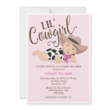 Bebé Niña Ducha Invitación Brunette Brown