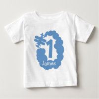 Niño en su 1er cumpleaños | Camiseta de avión pers