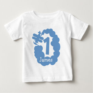 Bebé Niño en su 1er cumpleaños   Camiseta de avión pers
