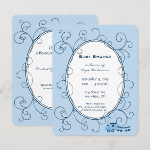 Bebé niño niño Invitación de la ducha del tren de