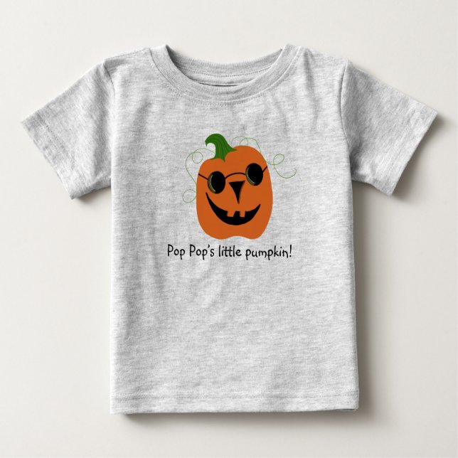 Bebé Niños Halloween Pop: Pequeña camiseta de calabaza (Anverso)