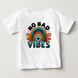 Bebé No malas vibras. Camiseta con diseño retro de arco