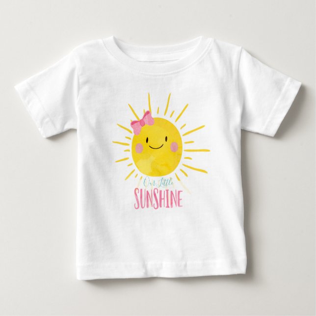 Bebé Nuestra pequeña camiseta de verano de Chica rosado (Anverso)