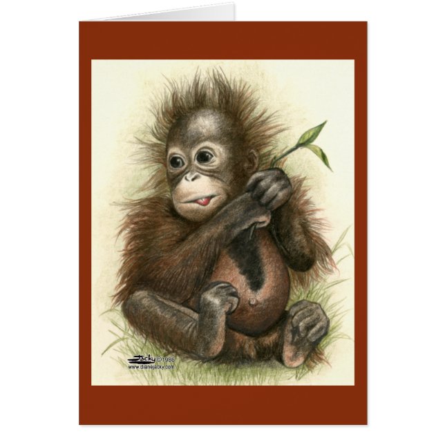 Bebé orangután con hojas (Frente)